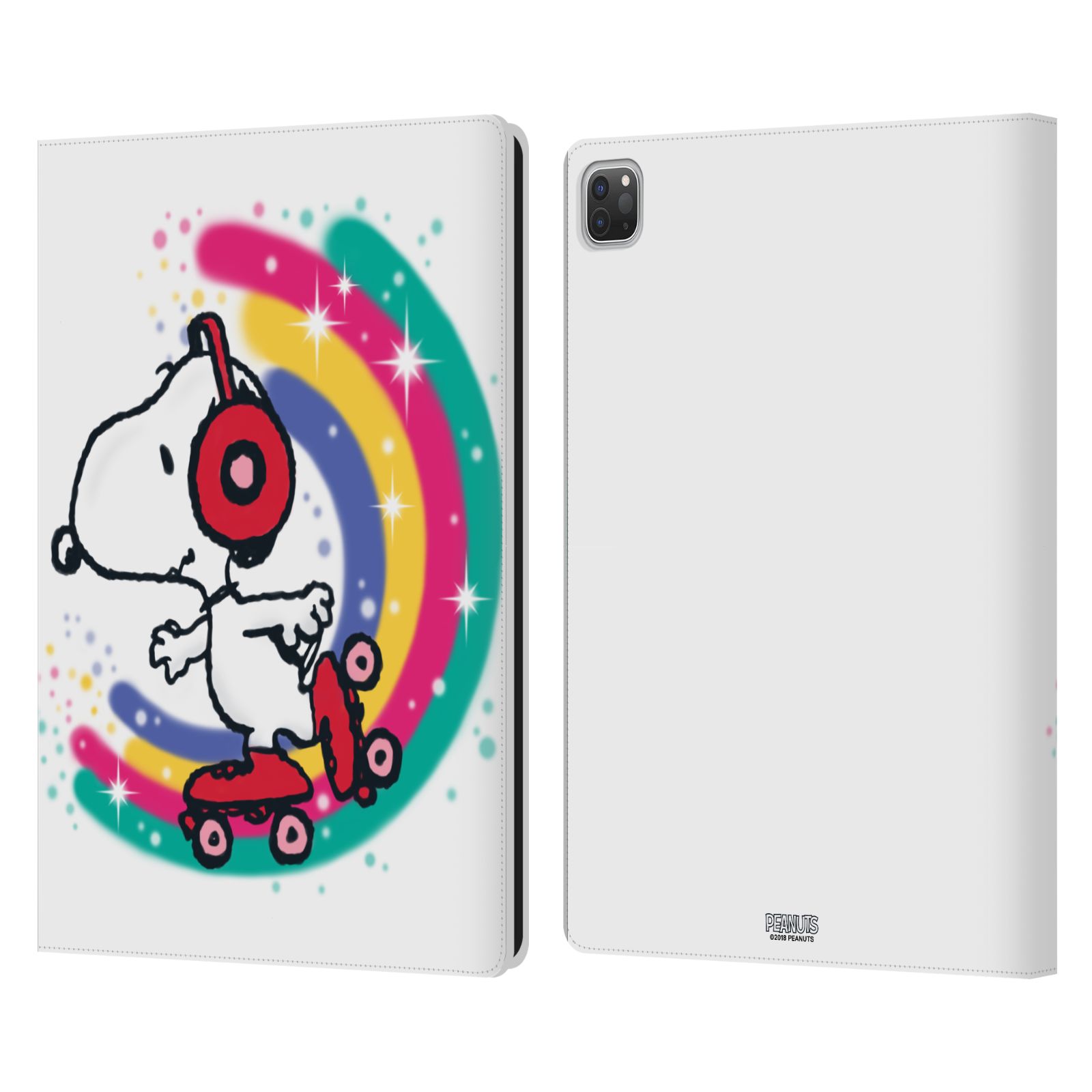 公式ライセンス Peanuts Snoopy ブロードウォーク・エアブラシ レザー手帳型ウォレットタイプケース Apple iPad スマホケース