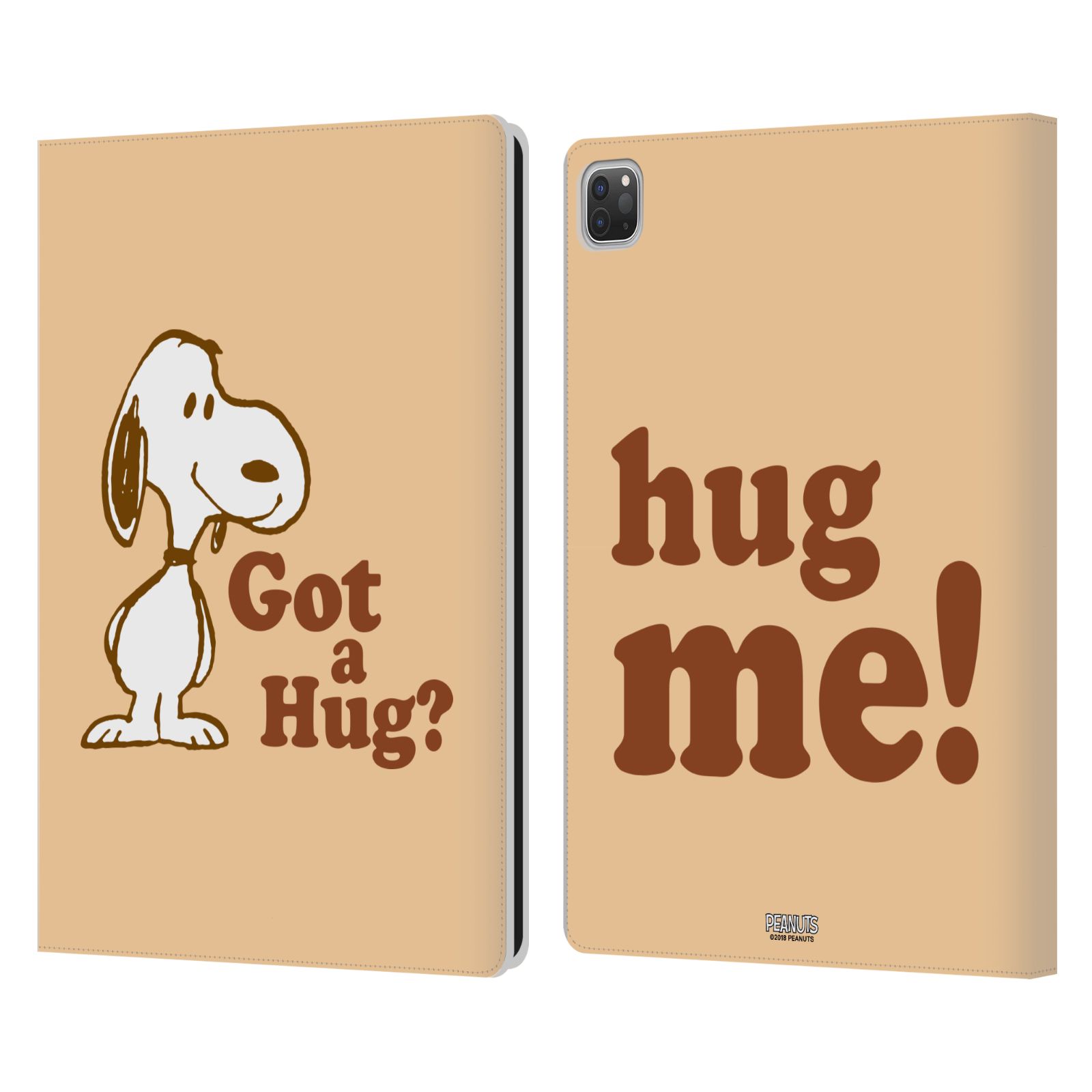 公式ライセンス Peanuts Snoopy Hug レザー手帳型ウォレットタイプケース Apple iPad スマホケース