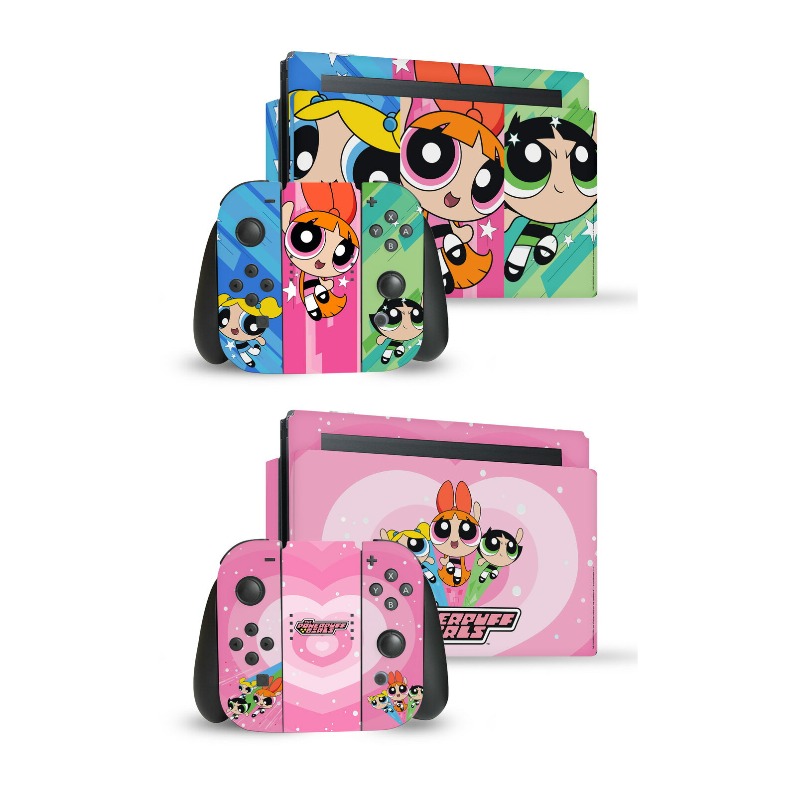 公式ライセンス The Powerpuff Girls グラフィック マット加工　ビニールステッカー スキン　転写シール Nintendo Switch/Switch Lite パワーパフガールズ パワパフ パワパフZ PPG バターカップ バブルス