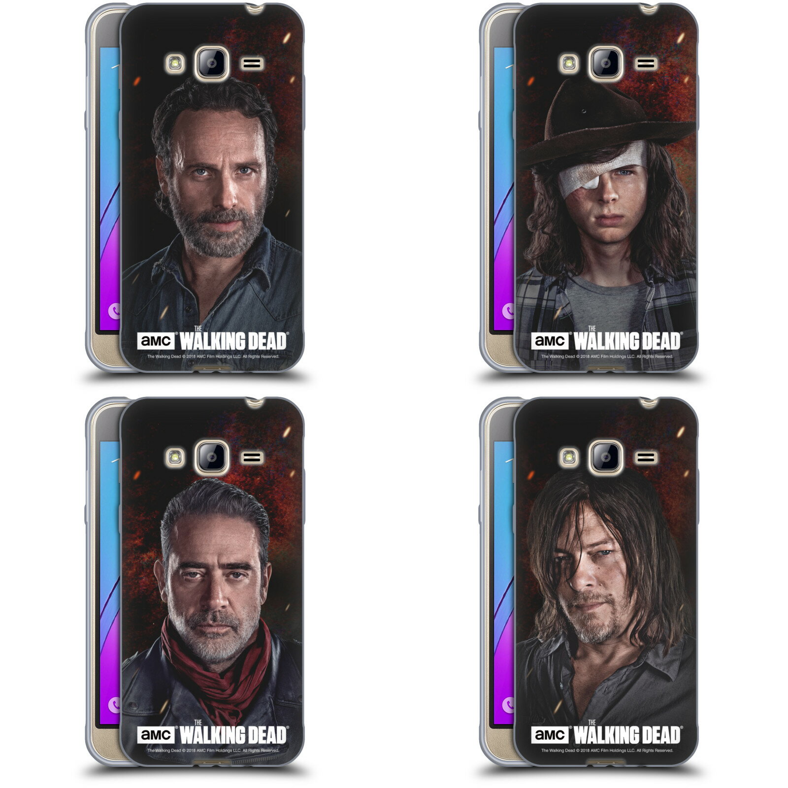 公式ライセンス AMC The Walking Dead シーズン8 ポートレート ソフトジェルケース Samsung 電話 3 スマホケース 全機種対応 グッズ ワイヤレス充電 対応 Qiワイヤレス充電 Qi充電