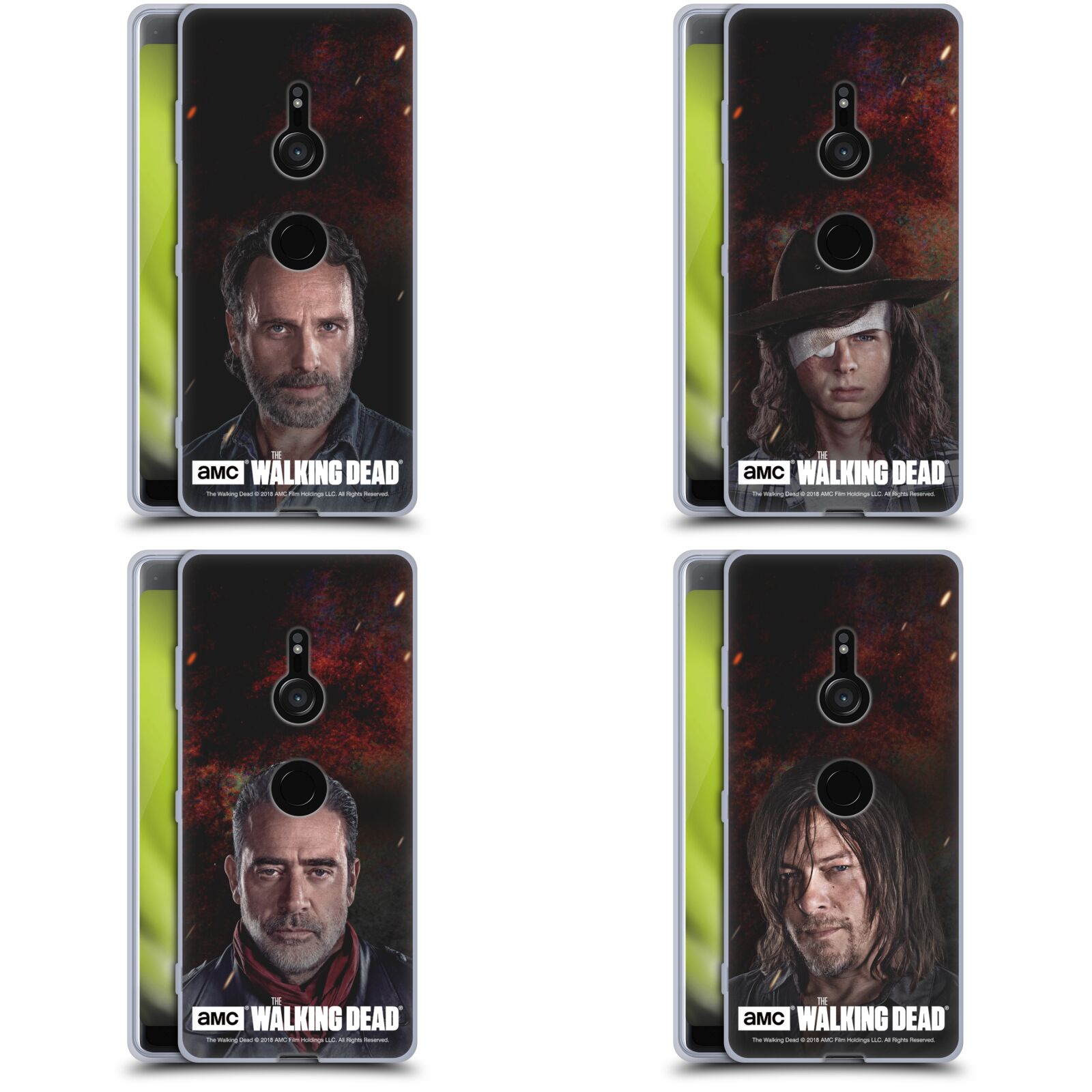 公式ライセンス AMC The Walking Dead シーズン8 ポートレート ソフトジェルケース Sony 電話 1 スマホケース 全機種対応 グッズ ワイヤレス充電 対応 Qiワイヤレス充電 Qi充電