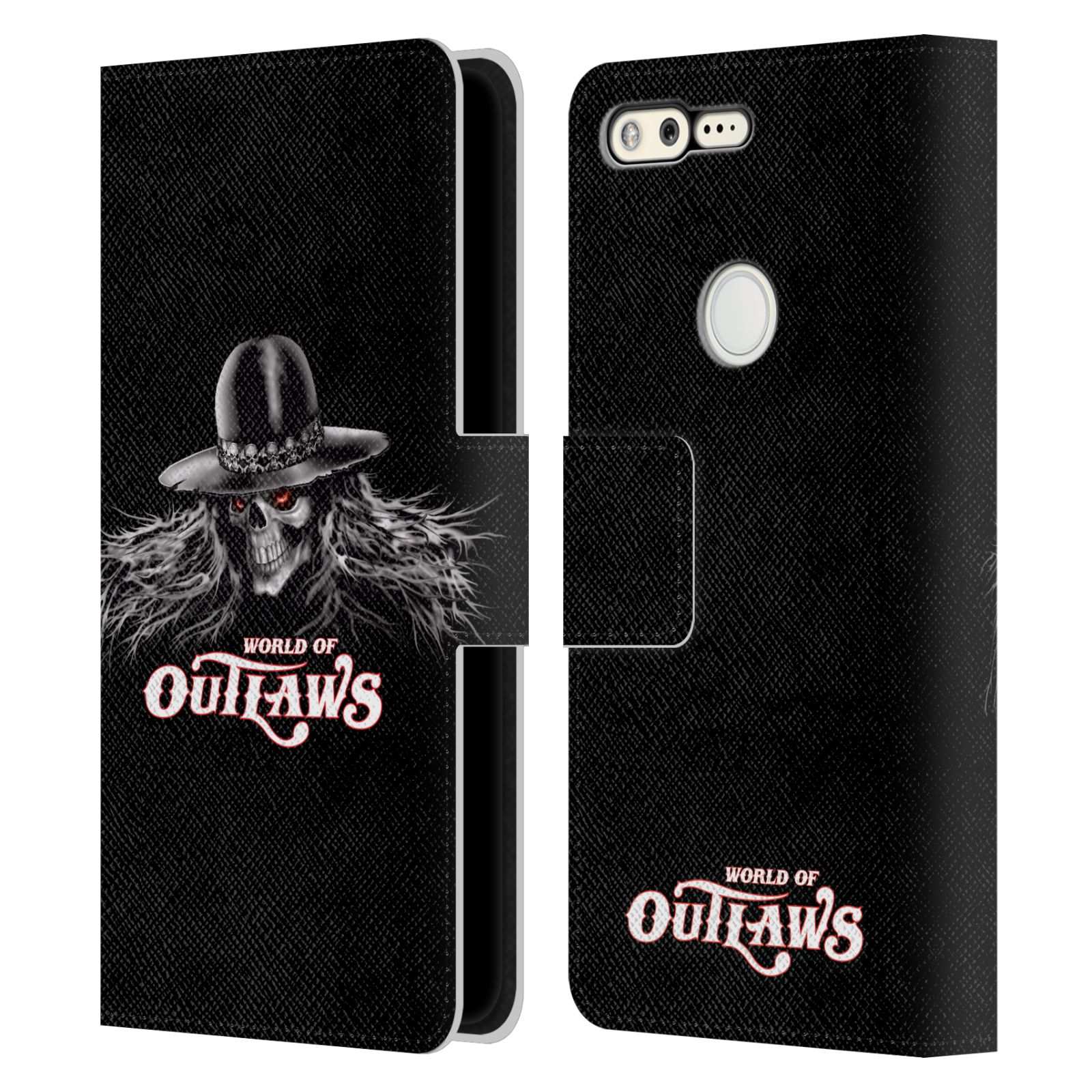 公式ライセンス World of Outlaws スカルロック・グラフィック レザー手帳型ウォレットタイプケース Google 電話 スマホケース 全機種対応 グッズ