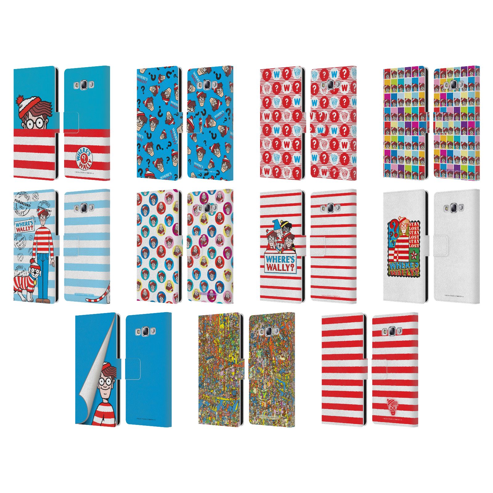 公式ライセンス Where 039 s Wally グラフィック レザー手帳型ウォレットタイプケース Samsung 電話 3 スマホケース 全機種対応 グッズ