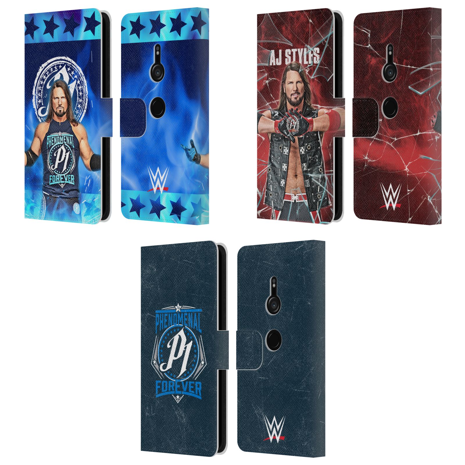 公式ライセンス WWE AJスタイルズ レザー手帳型ウォレットタイプケース Sony 電話 1 スマホケース 全機種対応 グッズ