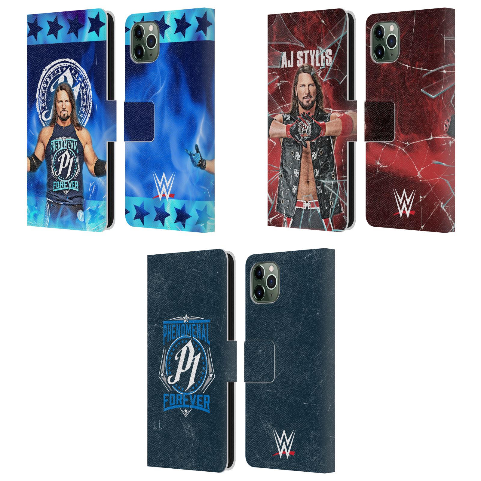 公式ライセンス WWE AJスタイルズ レザー手帳型ウォレットタイプケース Apple iPhone 電話 スマホケース 全機種対応 グッズ