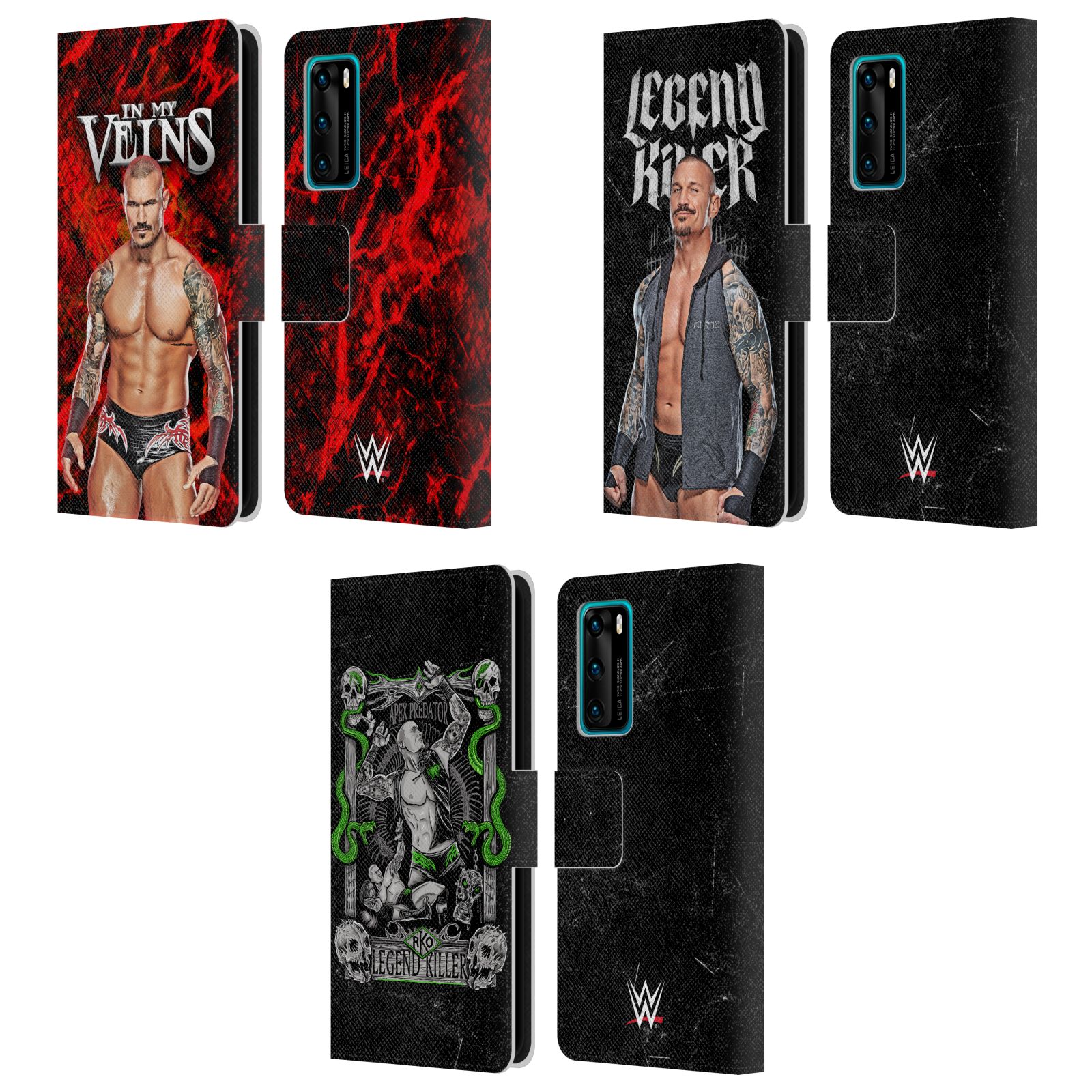 公式ライセンス WWE ランディ・オートン レザー手帳型ウォレットタイプケース Huawei 電話 4 スマホケース 全機種対応 グッズ