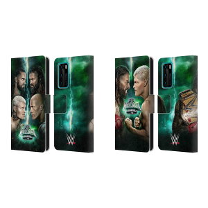 公式ライセンス WWE レッスルマニア40 レザー手帳型ウォレットタイプケース Huawei 電話 4 スマホケース 全機種対応 グッズ