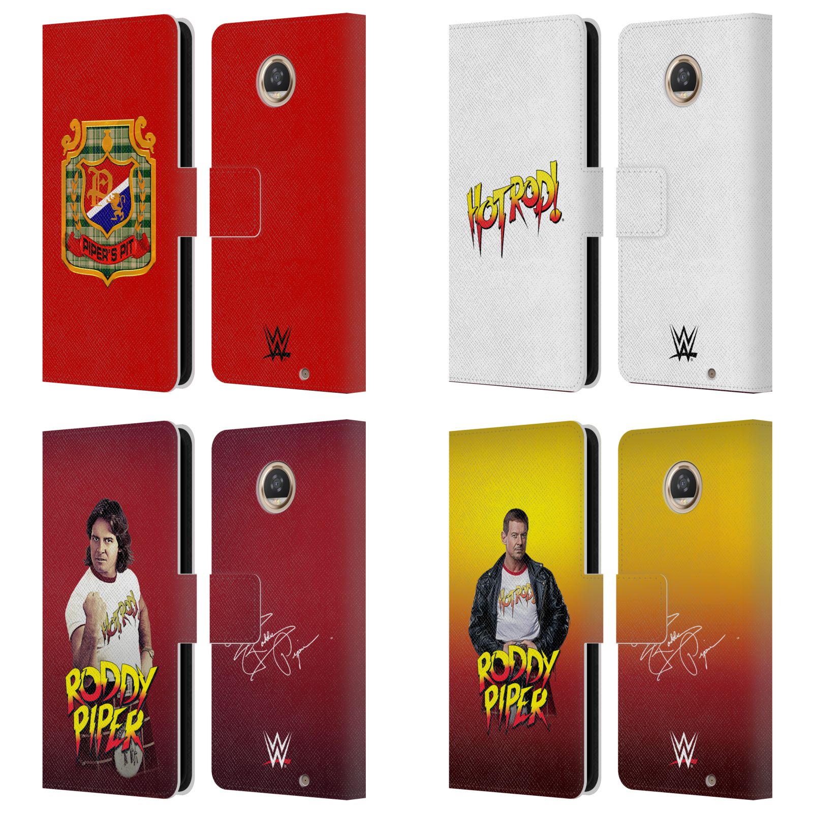 公式ライセンス WWE ロウディ・ロディ・パイパー レザー手帳型ウォレットタイプケース Motorola 電話 スマホケース 全機種対応 グッズ