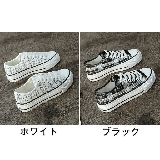 スニーカー レディース キャンバス チェック柄 ローカット 紐 靴 カジュアル 疲れにくい 歩きやすい 美脚 アウトドア 21年春新作 きれいめ おしゃれ
