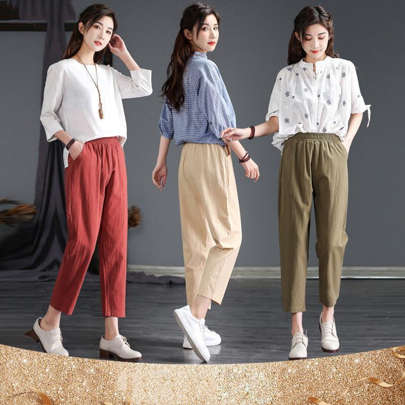 パンツ レディース クロップドパンツ 9分丈 きれいめ 無地 大きいサイズ オフィス ウエストゴム 美脚 ..