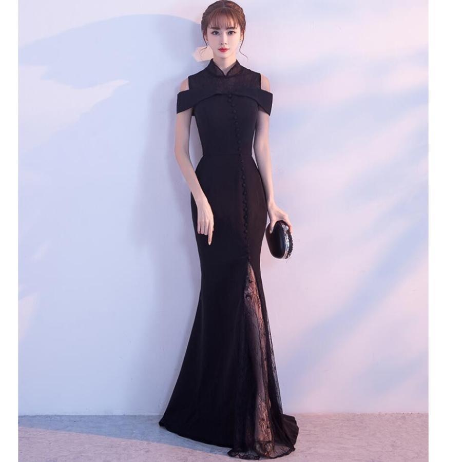 立ち襟 マーメイドドレス ロングドレス パーティードレス 結婚式ドレス 20代 30代40代 二次会 ウエディングドレス フォーマルドレス お呼ばれ スリット