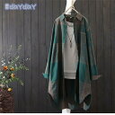 シャツワンピース チェック柄 ロング 長袖 レディース シャツカーディガン ビッグシャツ ロングシャツ 大きいサイズ オフィス 通勤 体型カバー コーデ 30代...