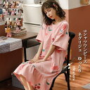 ネグリジェ レディース Tシャツワンピース 半袖 薄手 フリル ロング丈 ゆったり パジャマ 寝巻き ルームウェア 部屋着 可愛い きれいめ おしゃれ