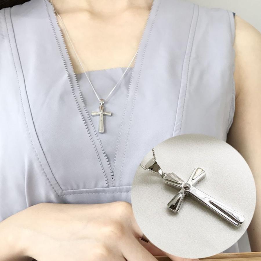 ネックレス シルバー925 レディース アクセサリー 銀 クロス 十字架 モチーフ チェーン ペンダント おしゃれ きれいめ シンプル カジュアル プ