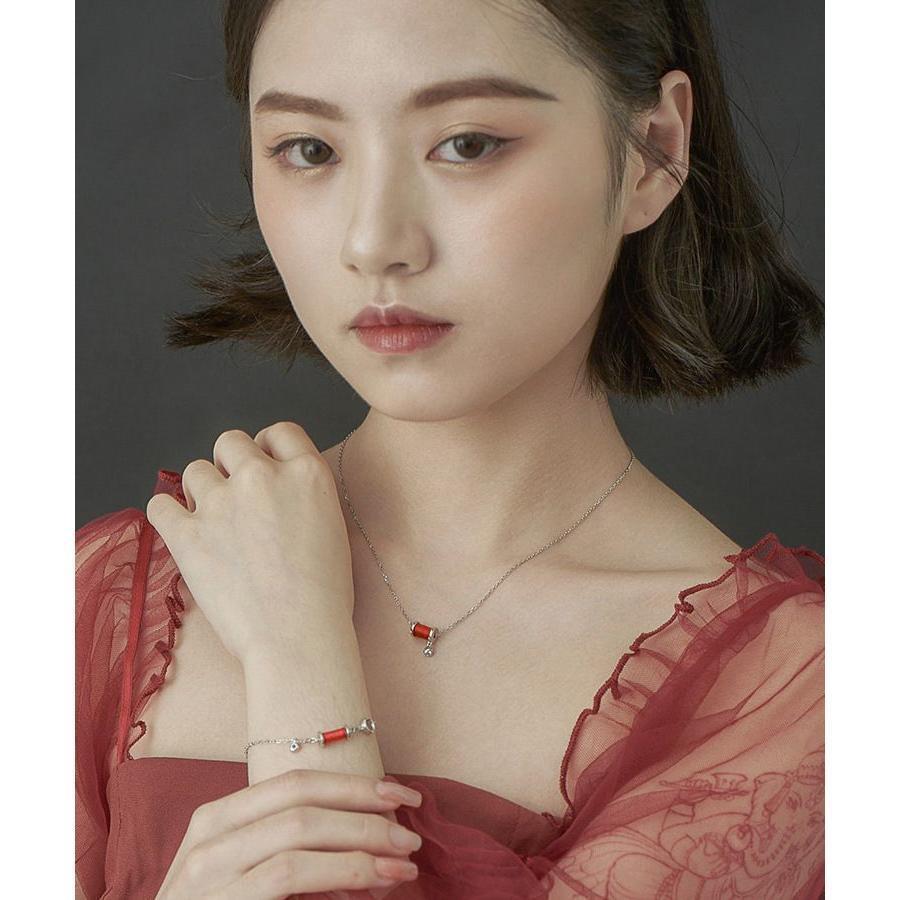 ネックレス ペンダント レディース アクセサリー ジュエリー アジャスターチェーン 細見 華奢 調節可能 ラインストーン ボビン 糸巻き シルバーカラ