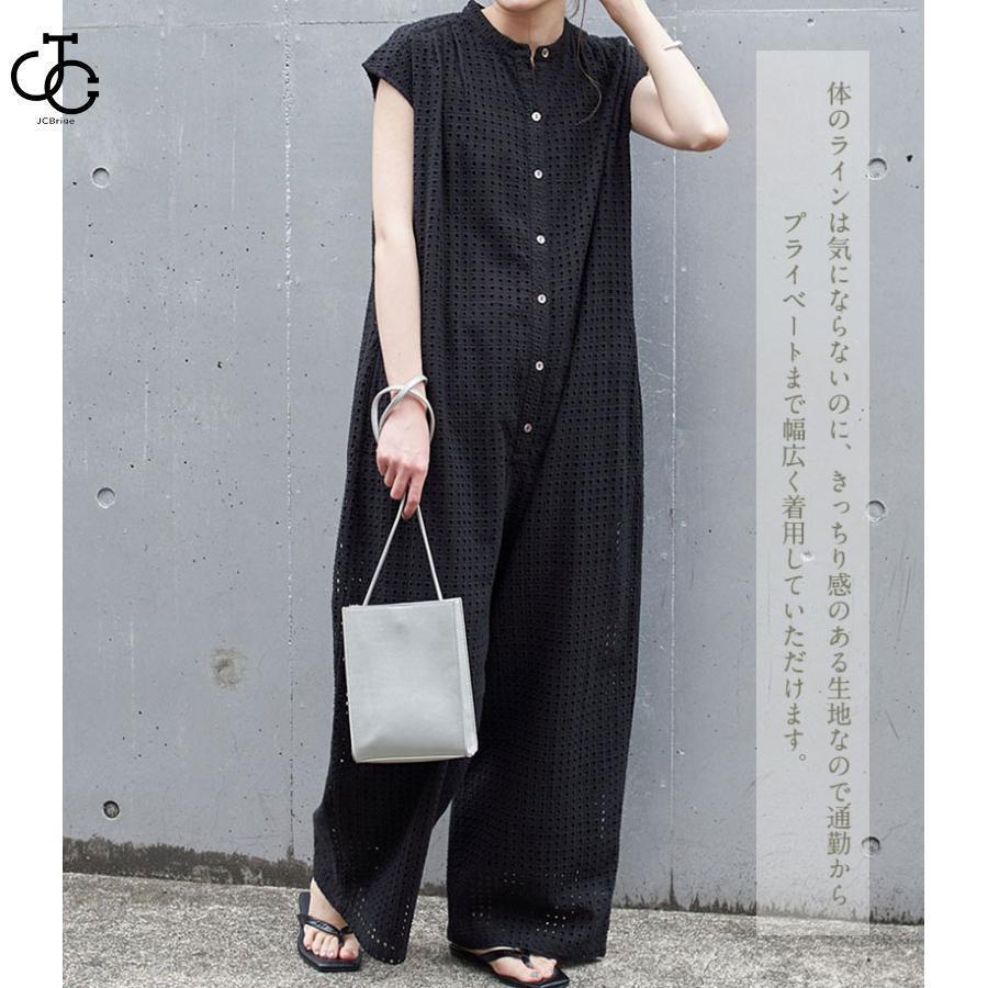 オールインワン レディース サロペット 体型カバー 大きいサイズ つなぎ ワイドパンツ オーバーオール サロぺ パンツ ボトムス ゆったり 半袖 春 夏 涼しい