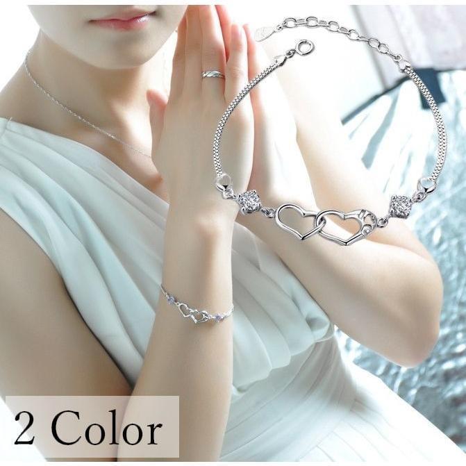 ブレスレット レディース 女性 女子 女の子 アクセサリー ラインストーン ハート アジャスター ベネチ..