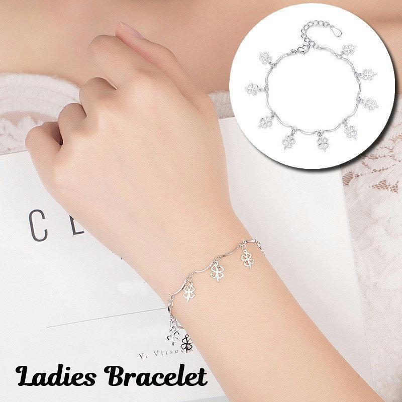 ブレスレット アクセサリー レディース 女性用 ファッション小物 四葉のクローバー モチーフ 清楚 おしゃれ かわいい プレゼント ギフト 誕生日 記