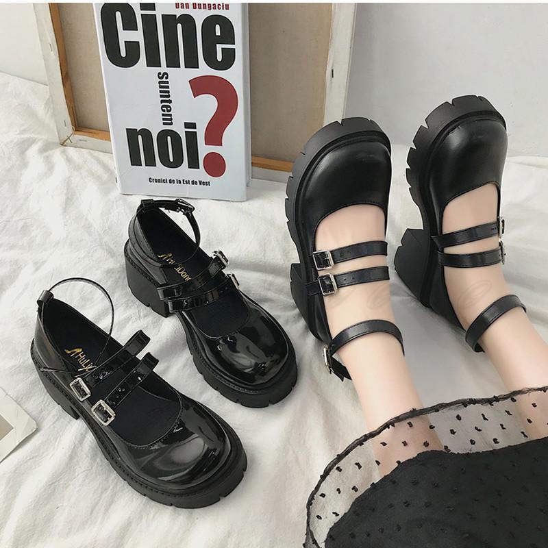 ロリータ風靴 レディース ローファー 厚底 ヒール：5cm 艶なし/艶有り 2types 痛くない 履きやすい 歩きやすい 美脚 きれいめ おしゃれ