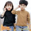 カットソー 長袖 タートルネック Tシャツ トップス 単色 無地 キッズ 男の子 女の子 子供服 子ども シンプル おしゃれ 着回し かわいい ハイネック デイリー 通