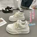 厚底スニーカー レディース ウォーキング カジュアルシューズ 白靴 無地 学生 通学 通勤 夏 春 秋 厚底