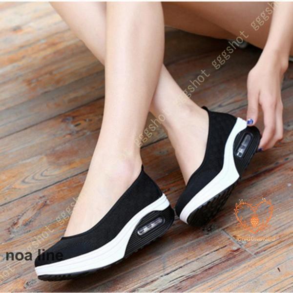 レディース スリッポン 厚底 スニーカー オフィス 厚底スニーカー 幅広 軽量 足が痛くならない 厚底 靴..