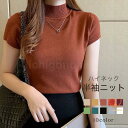 半袖ニット サマーニット ハーフタートルネック セーター オフィスカジュアル イロチ買い プチプラ デイリー使い レディース 20代 30代 40代 50代 重ね着 夏 秋