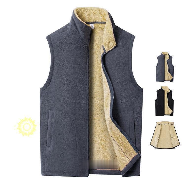 フリースベスト メンズ ベスト 無地 裏起毛 ポアベスト アウトドア 秋冬 アウター あったか 40代 50代ファッション