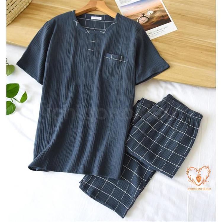 パジャマ メンズ 半袖 通販 5分丈パンツ おしゃれ 寝巻 半ズボン 紳士パジャマ 春 夏 シンプル ルームウェア 敬老の日 父の日 プレゼント ギフト