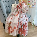 ストール 大判 ロングスカーフ 180cm*135cm レディース 長スカーフ マフラー スカーフ 首巻き 小物 アクセサリー 夏 UVカット 花柄 敬老の日