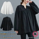 Tシャツ シャツブラウス 春夏秋 長袖 レディース トップス Vネック 透かし彫り プルオーバー リラックス 刺繍 体型カバー おしゃれ ブラック ホワイト