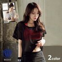 半袖カットソー レディース メッシュ シースルー トップス Tシャツ シンプル 無地 重ね着 透け感 ダンス 衣装 トレーニング ブラック ホワイト