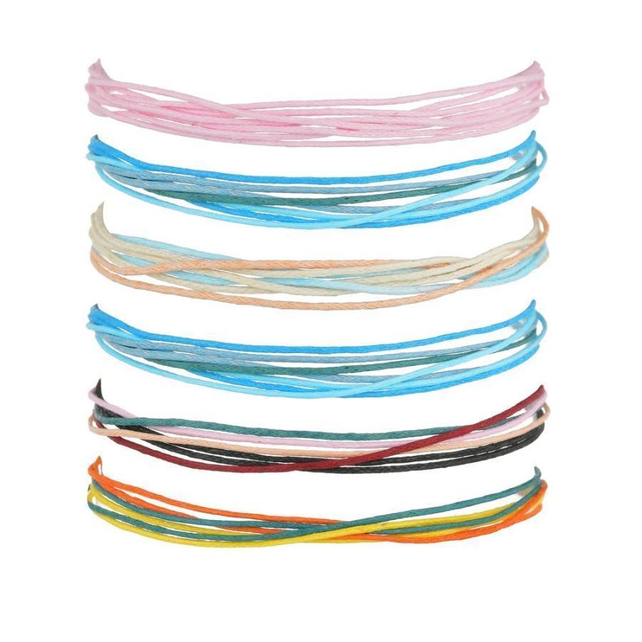 ブレスレット 6点セット レディース メンズ アクセサリー コード 紐 シンプル ナチュラル 重ね付け カジュアル おしゃれ