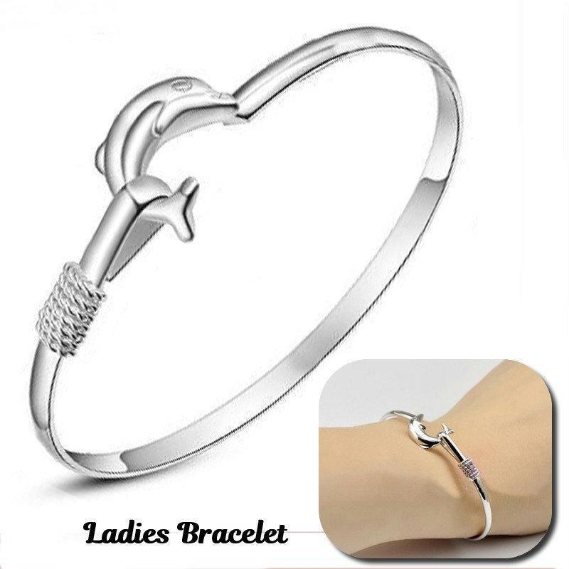 バングル ブレスレット アクセサリー レディース 女性用 イルカ ドルフィン おしゃれ かわいい プレゼント ギフト 誕生日 記念日 ファッション小物(4)