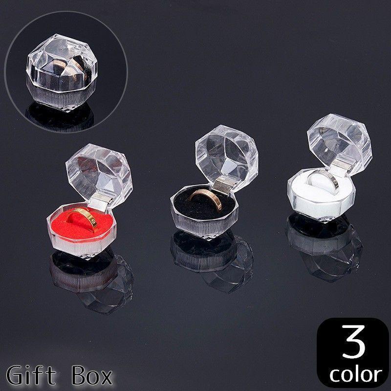 リングケース 指輪ケース アクセサリーケース ジュエリーボックス 透明 クリアカラー 正方形 指輪入れ ディスプレイ プロポーズ 記念日 サプライズ