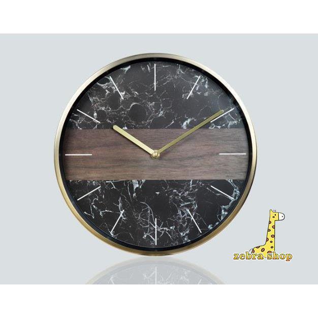壁掛け時計 金属製 木目 大理石目 ウォールクロック モダン シンプル 静音 北欧 デコレーション 個性的 リビングルーム オフィス おしゃれ [3]