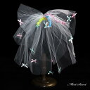 ウェディングベール ショートベール リボン ウェディングアクセサリー 髪飾り ヘッドドレス ウエディングベール 結婚式 花嫁 二次会 リゾートキュート かわいい