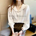 シャツ ブラウス レディース きれいめ 40代 春夏秋新作 長袖トップス 白 オシャレブラウス パフスリーブ シフォンシャツ vネック 上品 大人 通勤 ゆった...
