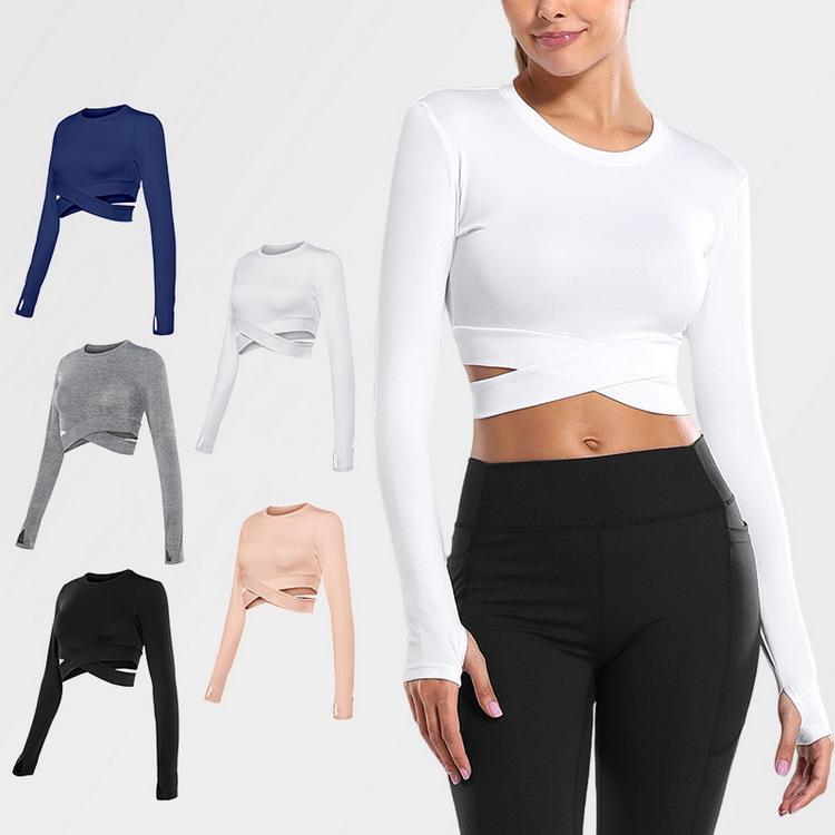 トップス レディース ヨガ フィットネス トレーニング スポーツウェア 加圧 指穴袖 引き締め コンプレッションウエア