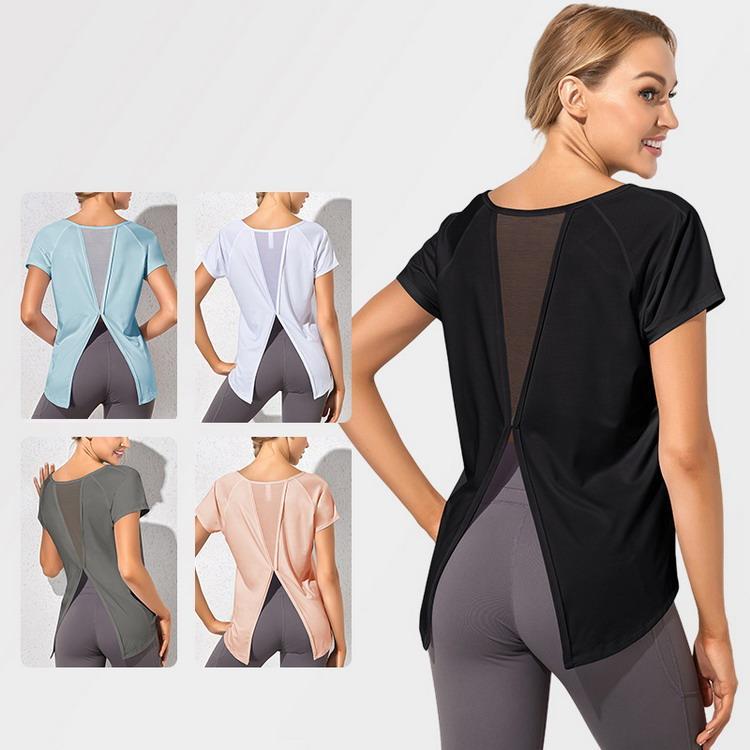 ヨガウェア トップス 半袖tシャツ レディース スポーツ トレーニング フィットネスウェア