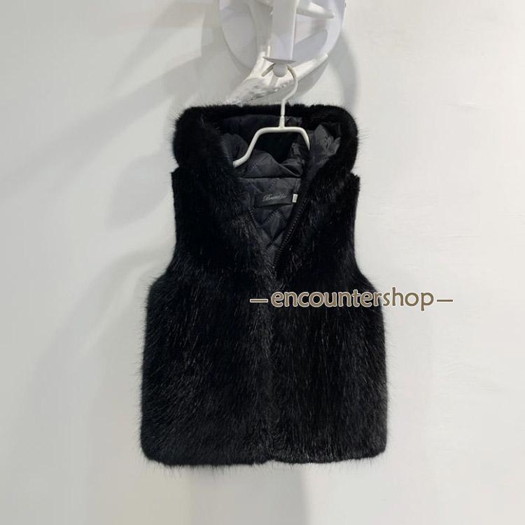 ベスト キッズ 子供服 ファーベスト フード付き モコモコ ふわふわ フェイクファー ベスト ジレ 冬 秋 アウター 羽織り 厚手 あたっか 防寒 保