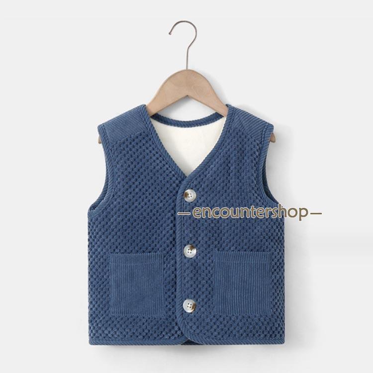 キッズ ボアベスト ファーベスト 女の子 男の子 裏起毛ベスト 裏ボアベスト 柔らかい 子供服 前開き Vネック フェイクファー 春 秋 冬 ノースリ