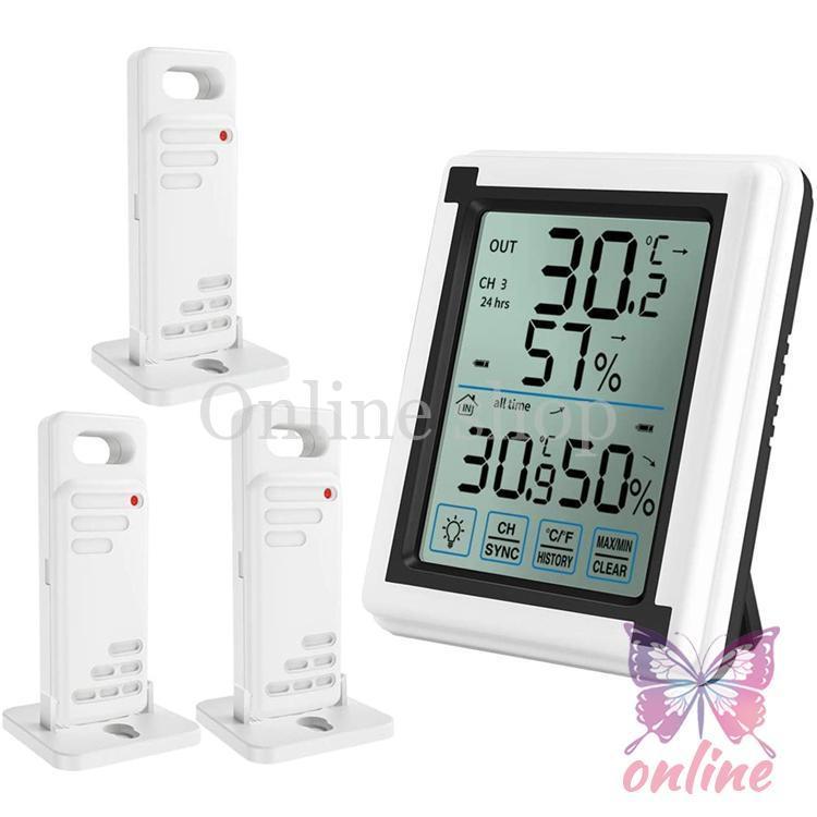デジタル温湿度計 外気温度計 ワイヤレス 室外 室内 高精度 LCD大画面 バックライト機能 付き置き掛け..