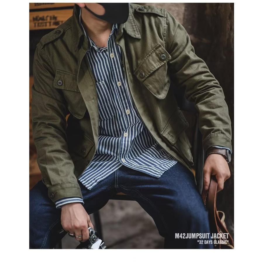 ミリタリージャケット メンズ M-65 ストレッチ ツイル ミリタリー フィールドジャケット ハイネック ス..