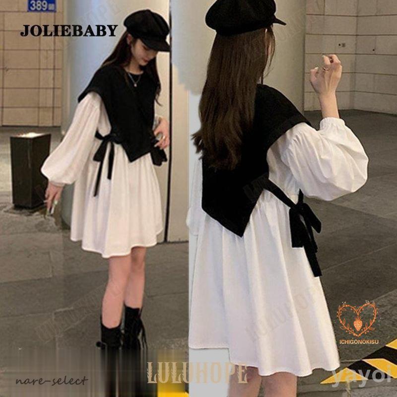 ワンピース レディース 秋服 ロングワンピース スカート 膝丈ワンピ 秋冬 通勤着 可愛い 切り替え 体型..