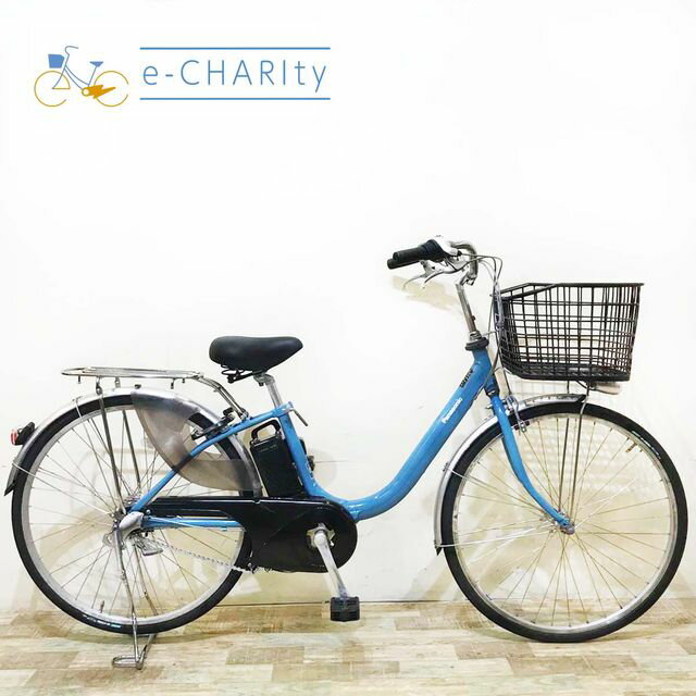 【期間限定★3000円OFFクーポン配布】【中古】【大坂・兵庫・京都限定】 電動自転車 ママチャリ パナソニック ビビ LU ブルー 26インチ KU094 神戸 電動アシスト自転車
