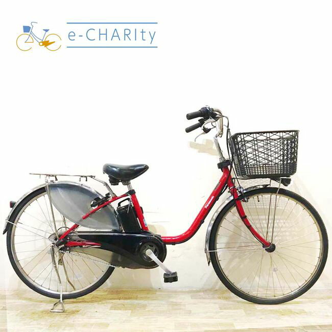 【4日間限定★3000円OFFクーポン配布】【中古】 電動自転車 ママチャリ パナソニック ビビ DX レッド 26インチ KA030 電動アシスト自転車 【神戸在庫】