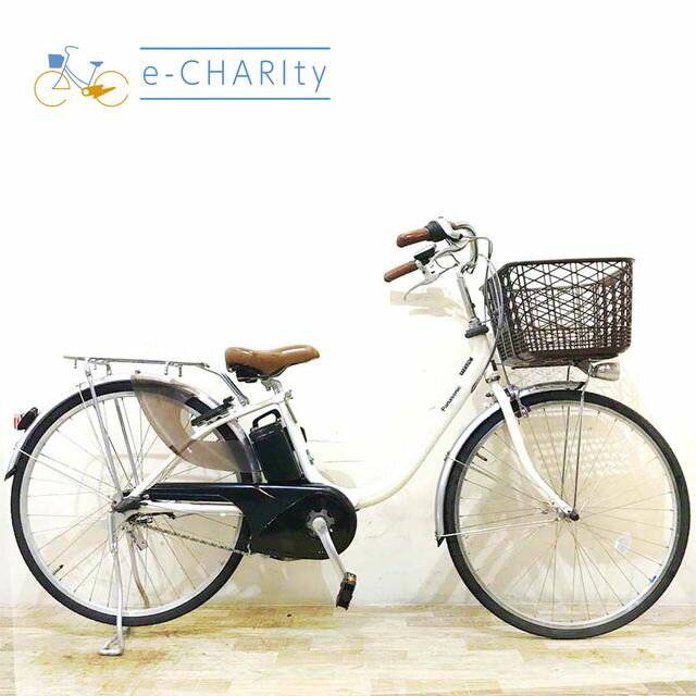 【P10倍★ブラックフライデー限定】【中古】 電動自転車 ママチャリ パナソニック ビビ LU ホワイト 26インチ KA066 電動アシスト自転車 【神戸在庫】