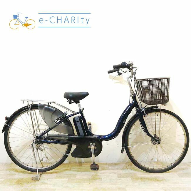 【中古】 電動自転車 ママチャリ ヤマハ PAS ナチュラ L ネイビー 26インチ KC043 電 ...