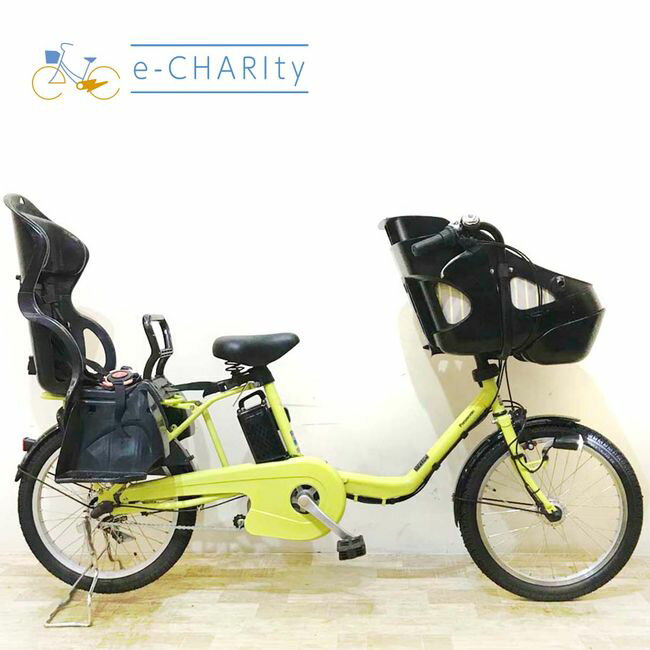 【中古】 電動自転車 子ども乗せ 子供乗せ パナソニック ギュット ミニ EX イエローグリーン 2 ...